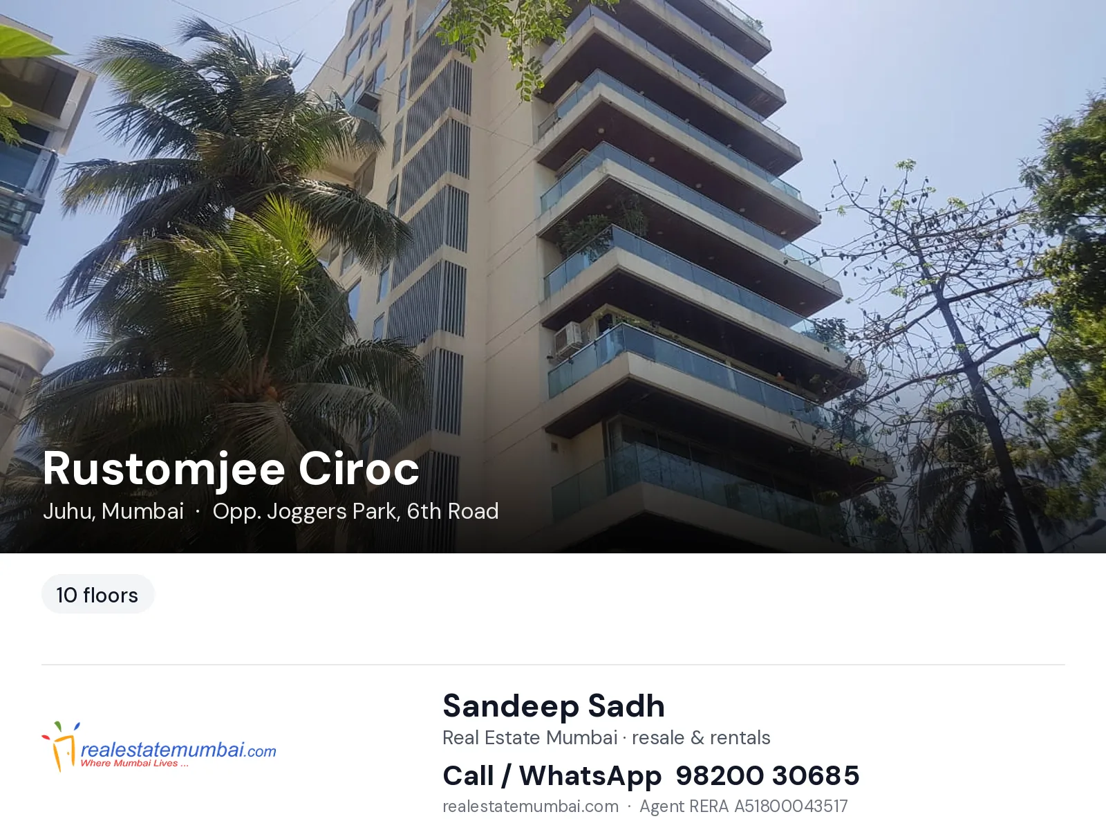 Rustomjee Ciroc, Juhu, Mumbai — flats | Real Estate Mumbai, Sandeep Sadh 98200 30685