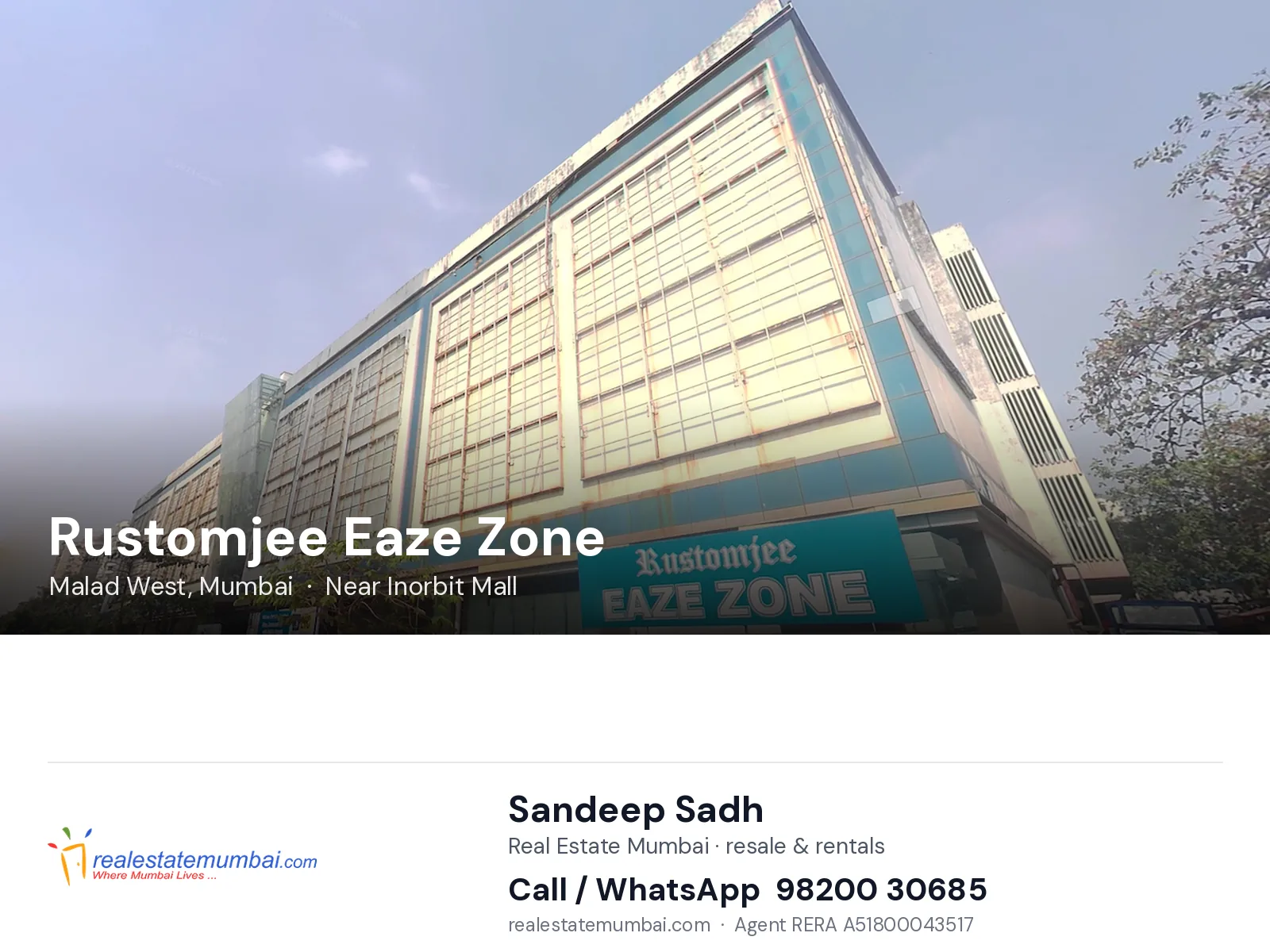 Rustomjee Eaze Zone, Malad West, Mumbai — flats | Real Estate Mumbai, Sandeep Sadh 98200 30685