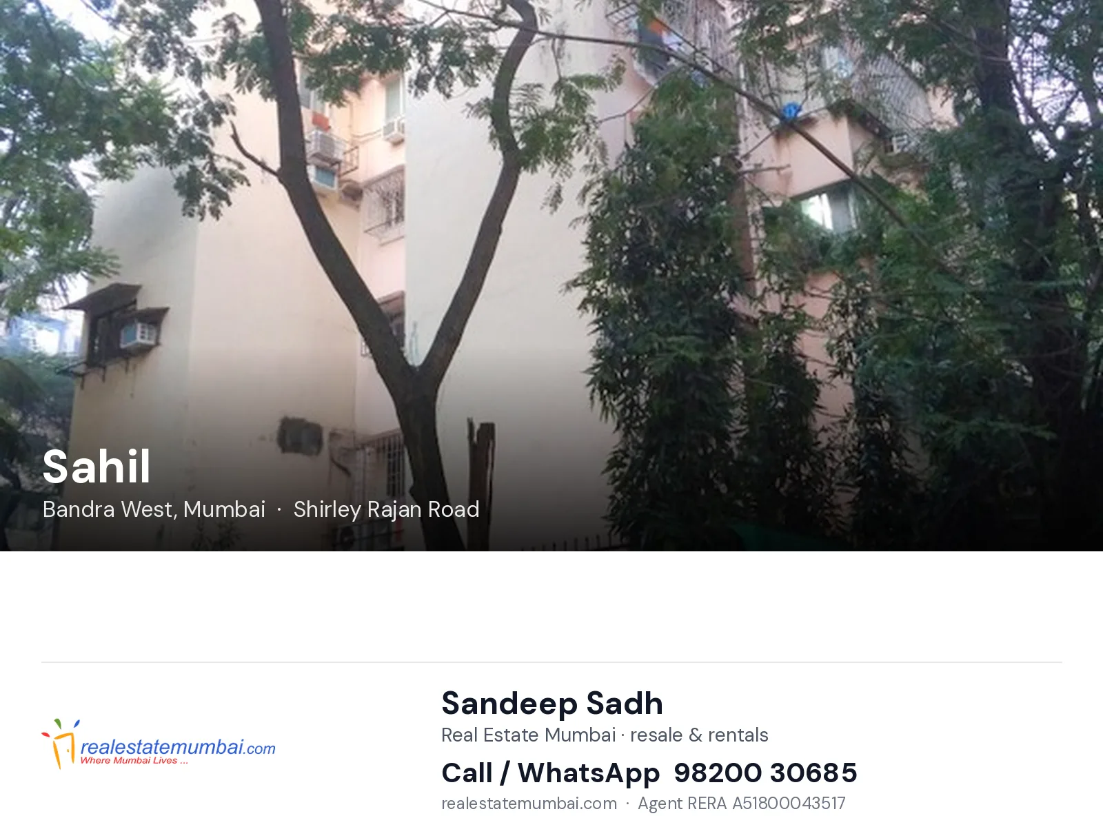 Sahil, Bandra West, Mumbai — flats | Real Estate Mumbai, Sandeep Sadh 98200 30685
