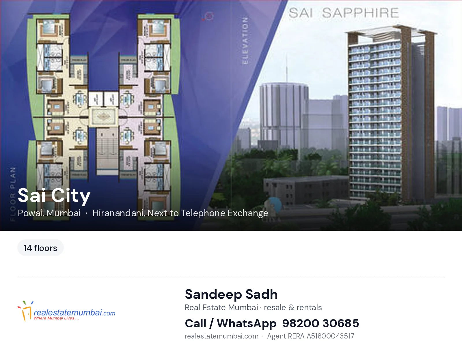 Sai City, Powai, Mumbai — flats | Real Estate Mumbai, Sandeep Sadh 98200 30685