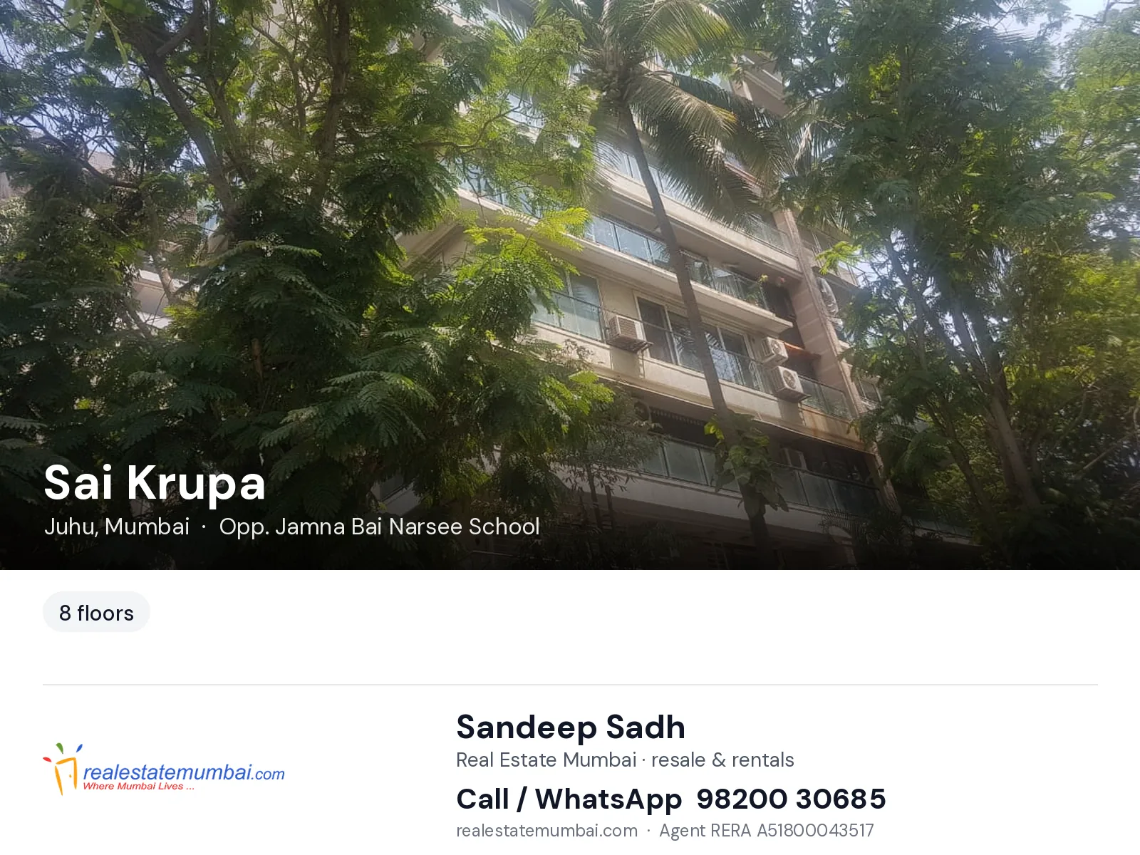 Sai Krupa, Juhu, Mumbai — flats | Real Estate Mumbai, Sandeep Sadh 98200 30685