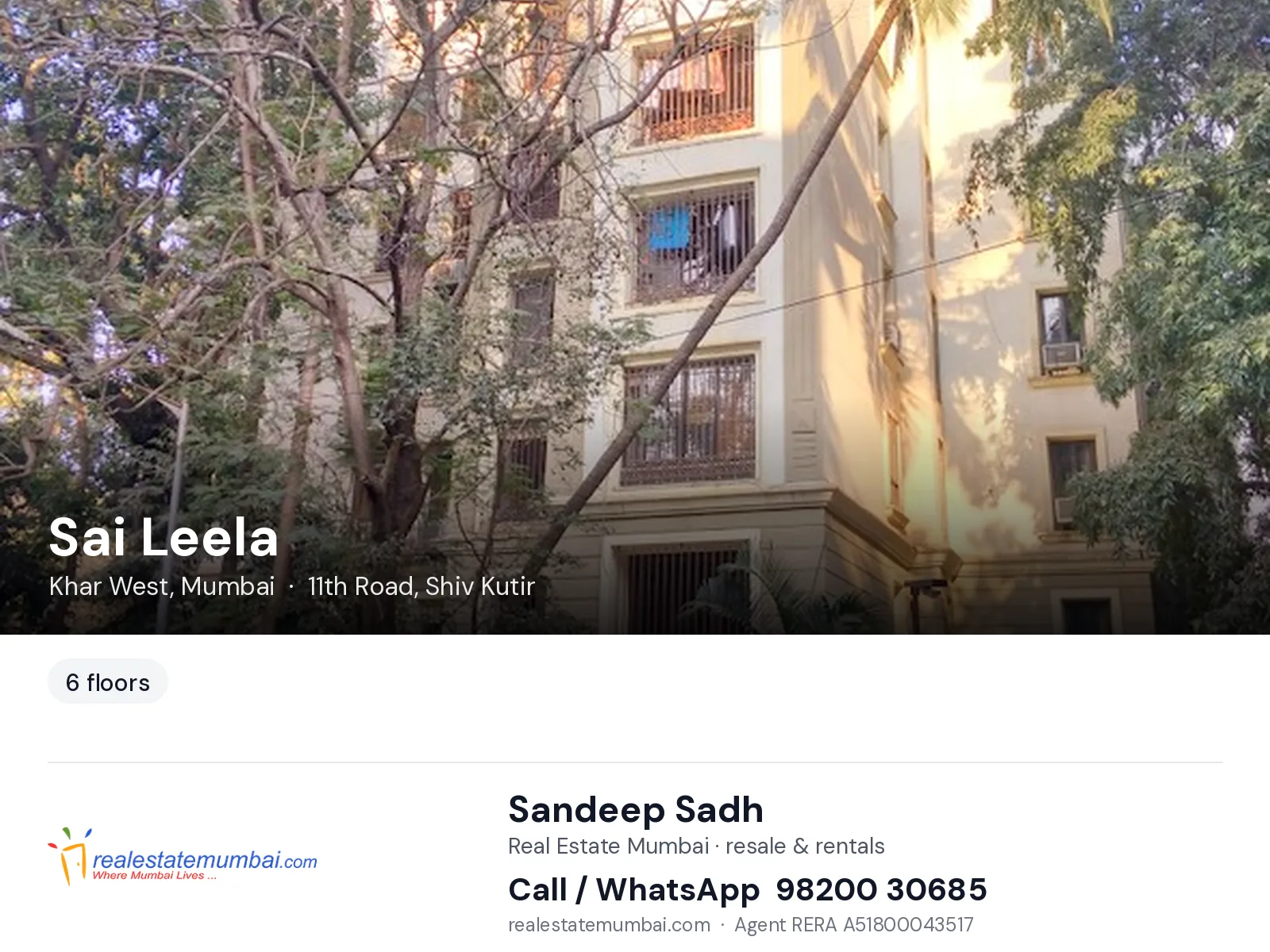 Sai Leela, Khar West, Mumbai — flats | Real Estate Mumbai, Sandeep Sadh 98200 30685