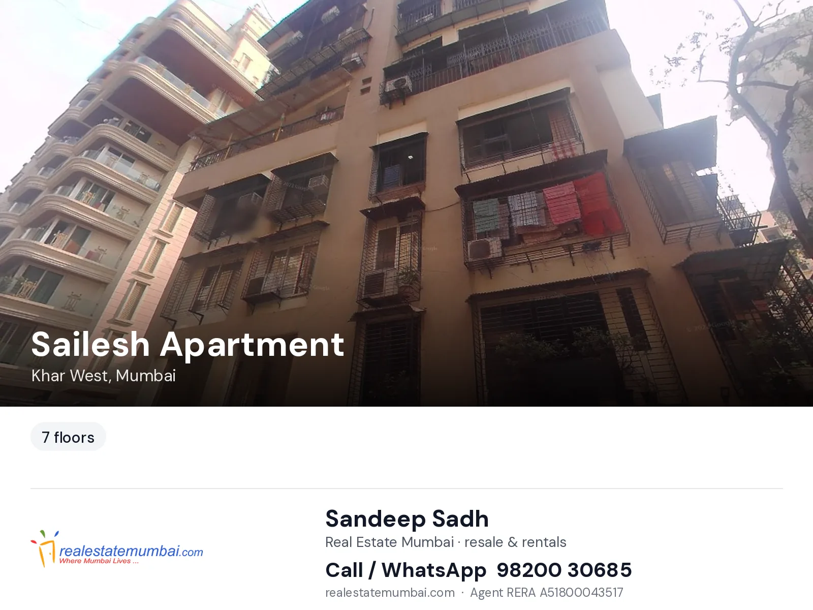 Sailesh Apartment, Khar West, Mumbai — flats | Real Estate Mumbai, Sandeep Sadh 98200 30685