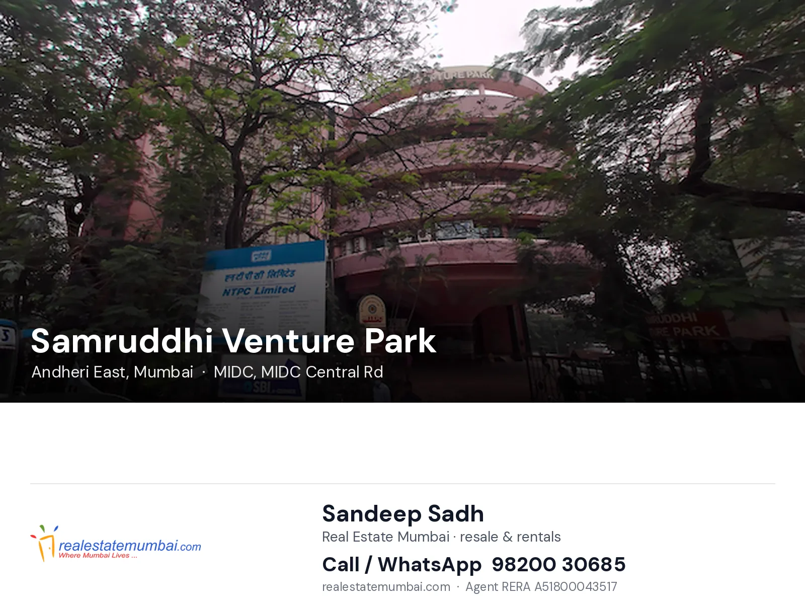 Samruddhi Venture Park, Andheri East, Mumbai — flats | Real Estate Mumbai, Sandeep Sadh 98200 30685