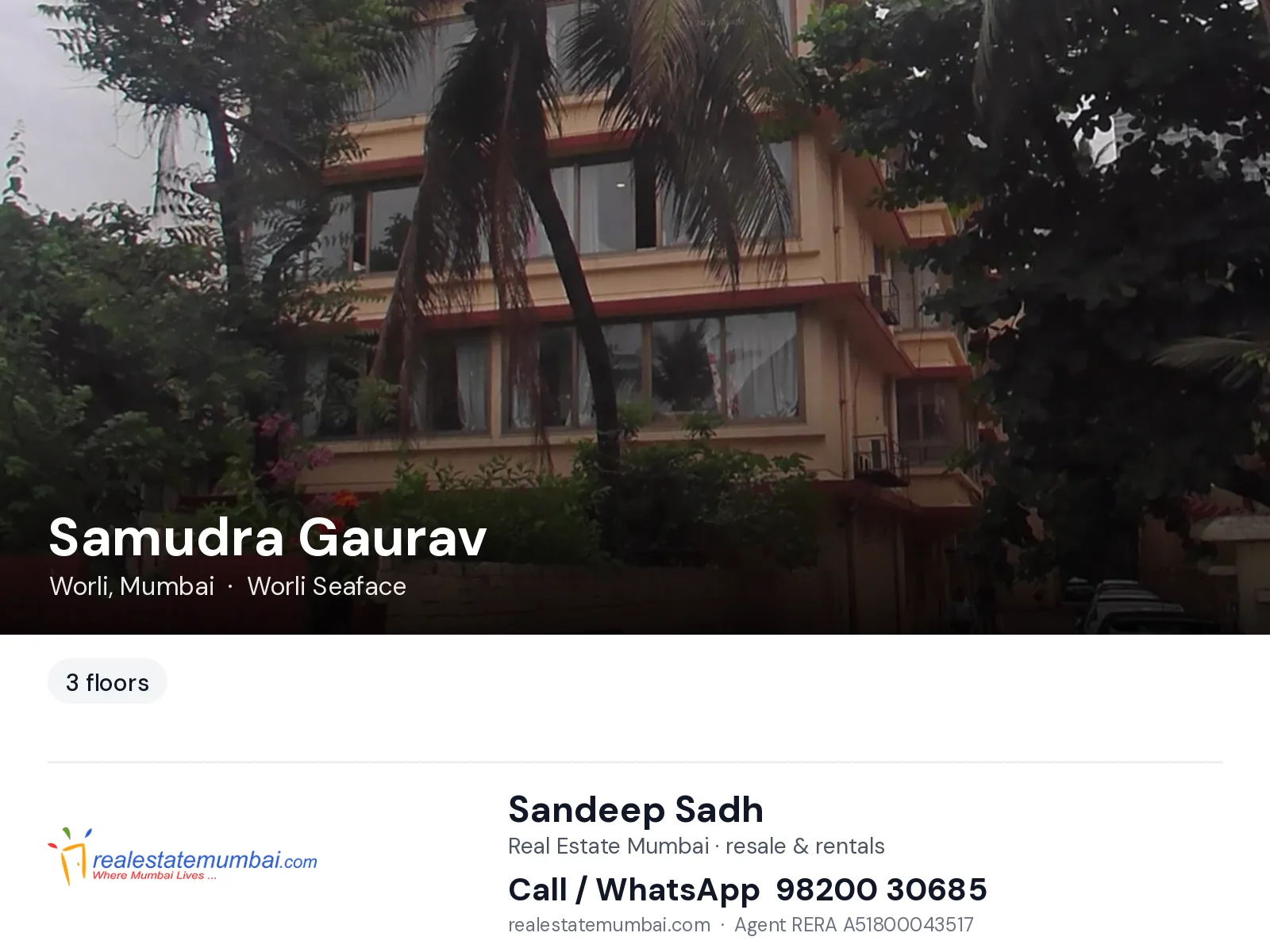Samudra Gaurav, Worli, Mumbai — flats | Real Estate Mumbai, Sandeep Sadh 98200 30685