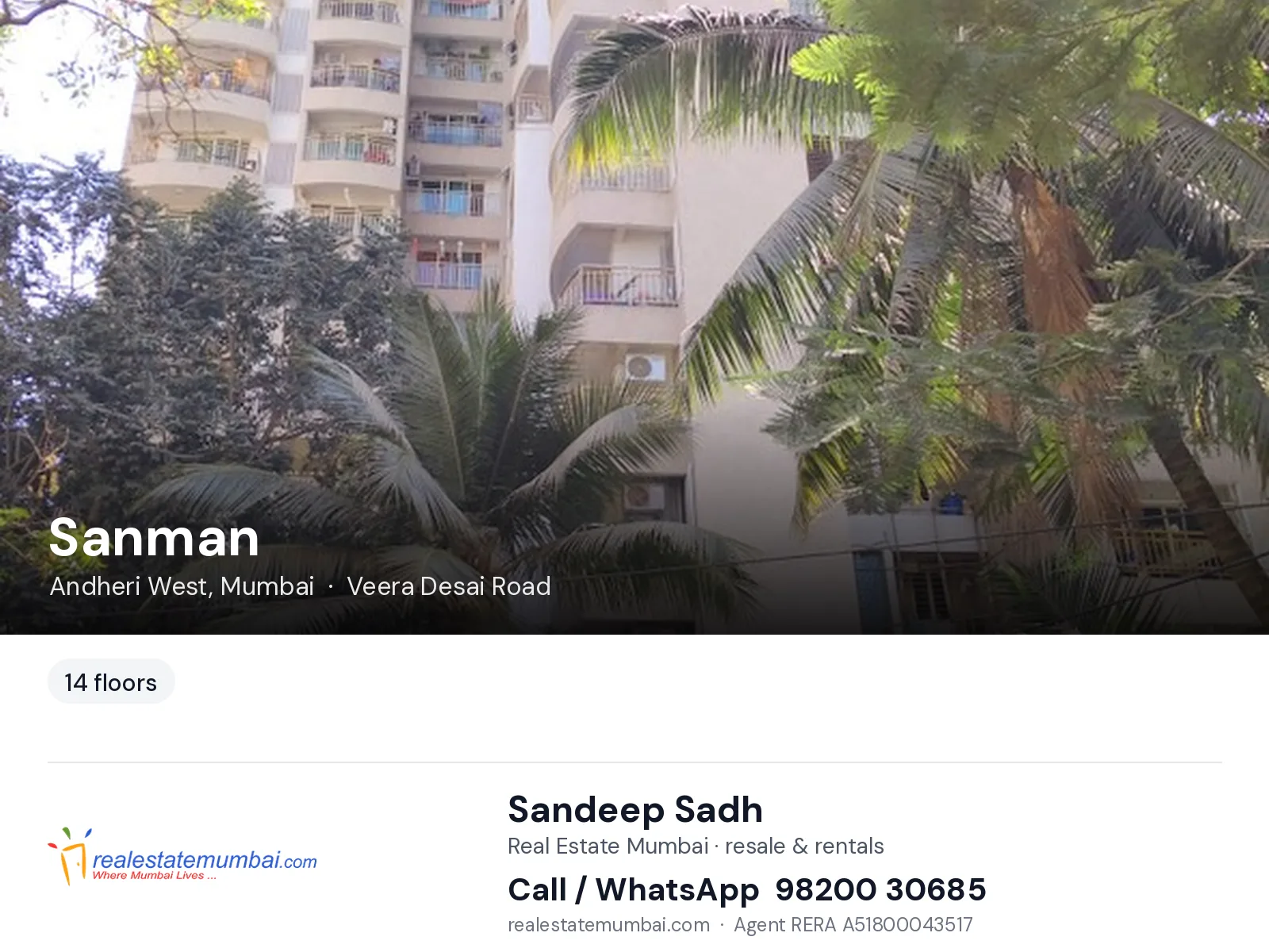 Sanman, Andheri West, Mumbai — flats | Real Estate Mumbai, Sandeep Sadh 98200 30685