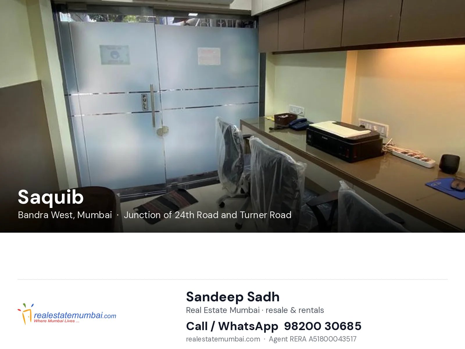 Saquib, Bandra West, Mumbai — flats | Real Estate Mumbai, Sandeep Sadh 98200 30685