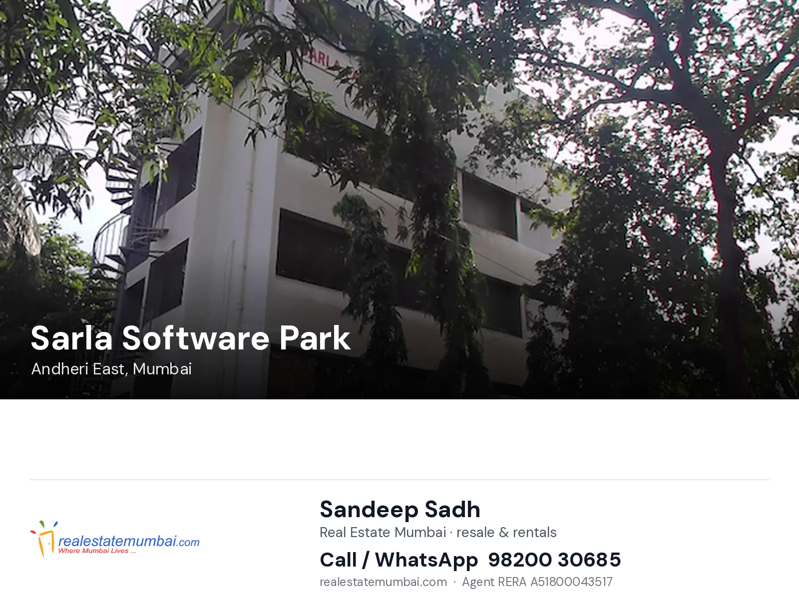 Sarla Software Park, Andheri East, Mumbai — flats | Real Estate Mumbai, Sandeep Sadh 98200 30685