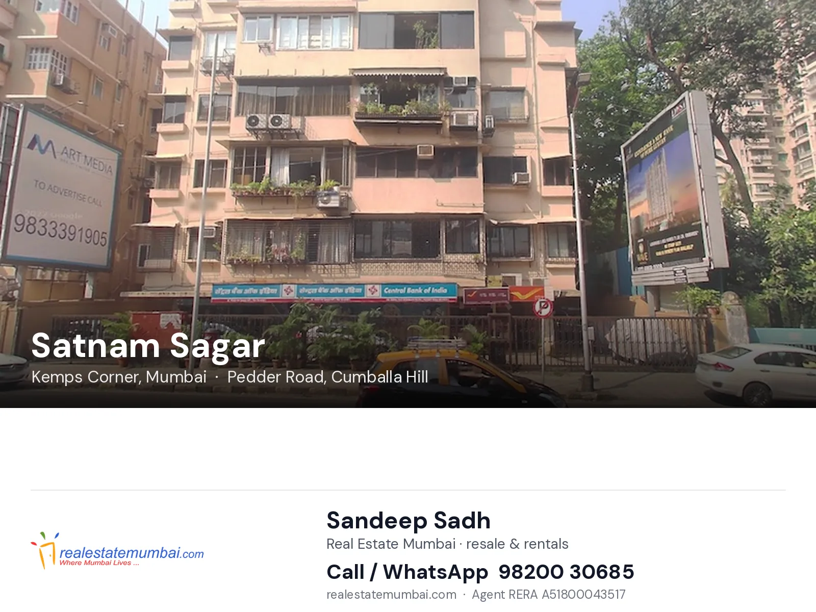 Satnam Sagar, Kemps Corner, Mumbai — flats | Real Estate Mumbai, Sandeep Sadh 98200 30685