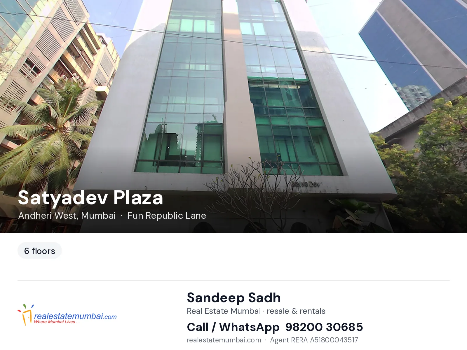 Satyadev Plaza, Andheri West, Mumbai — flats | Real Estate Mumbai, Sandeep Sadh 98200 30685
