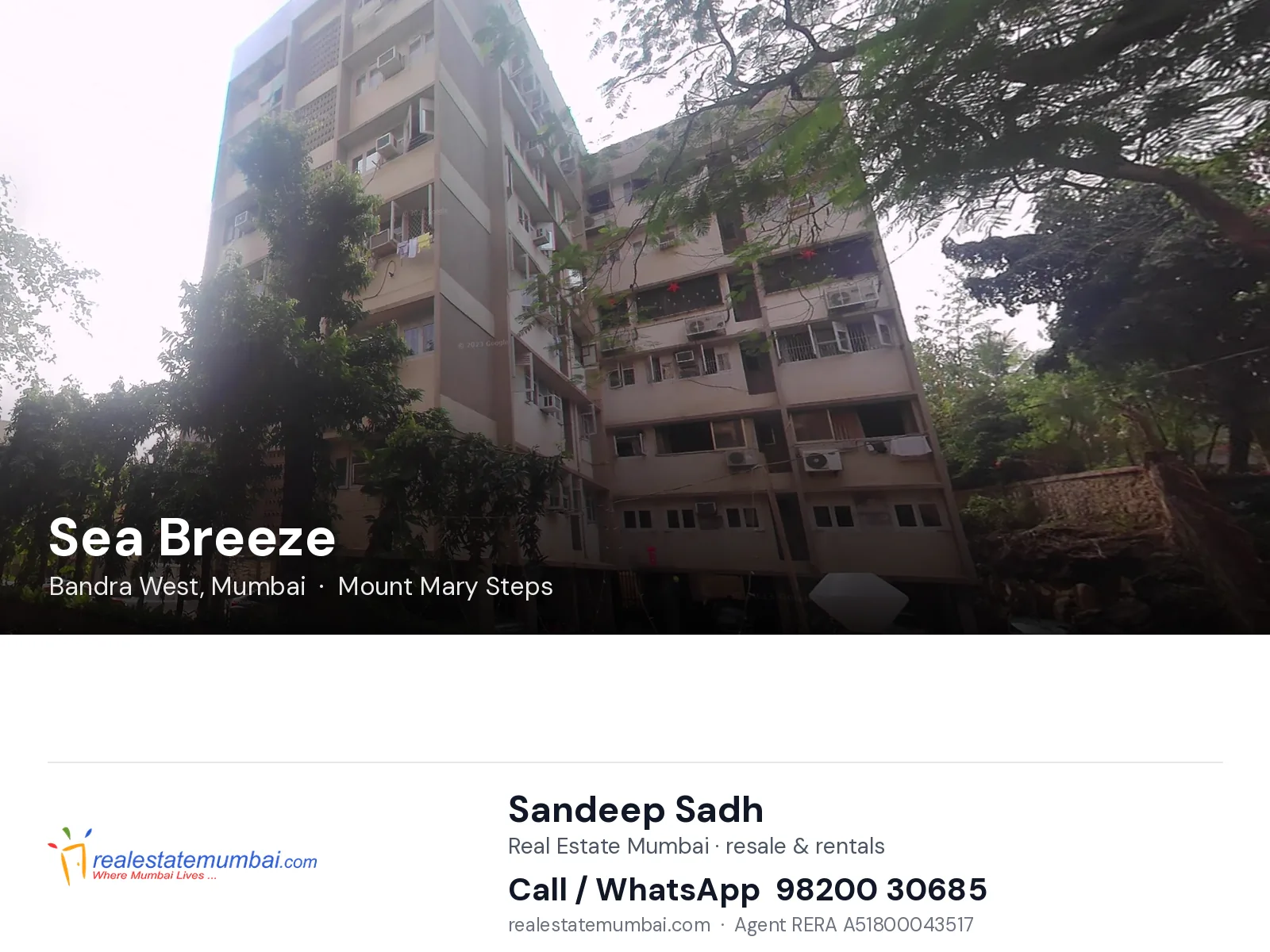 Sea Breeze, Bandra West, Mumbai — flats | Real Estate Mumbai, Sandeep Sadh 98200 30685