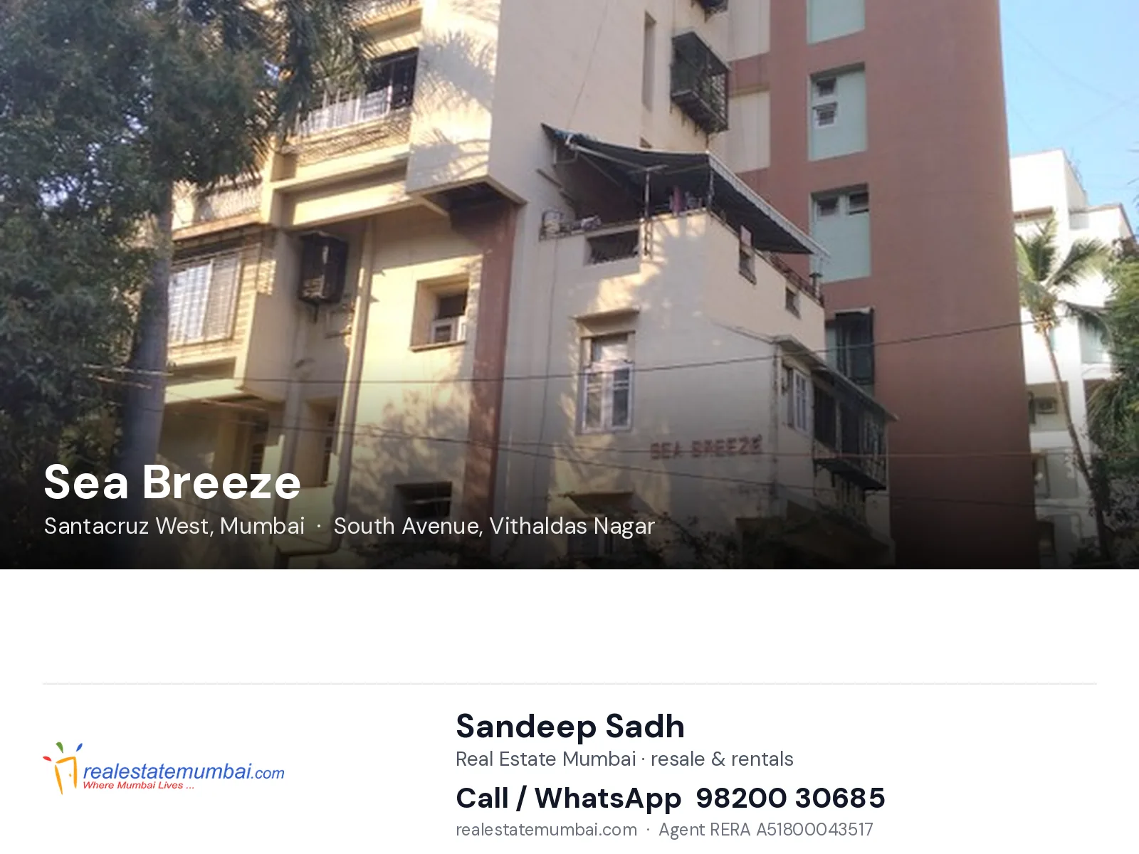 Sea Breeze, Santacruz West, Mumbai — flats | Real Estate Mumbai, Sandeep Sadh 98200 30685