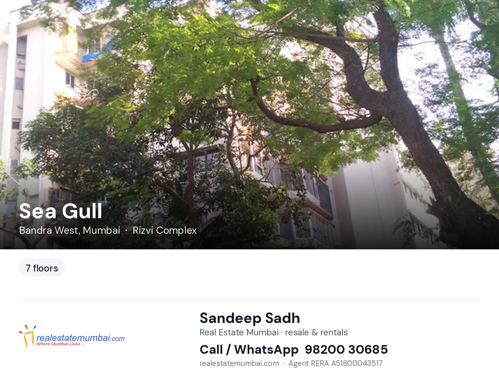 Sea Gull, Bandra West, Mumbai — flats | Real Estate Mumbai, Sandeep Sadh 98200 30685