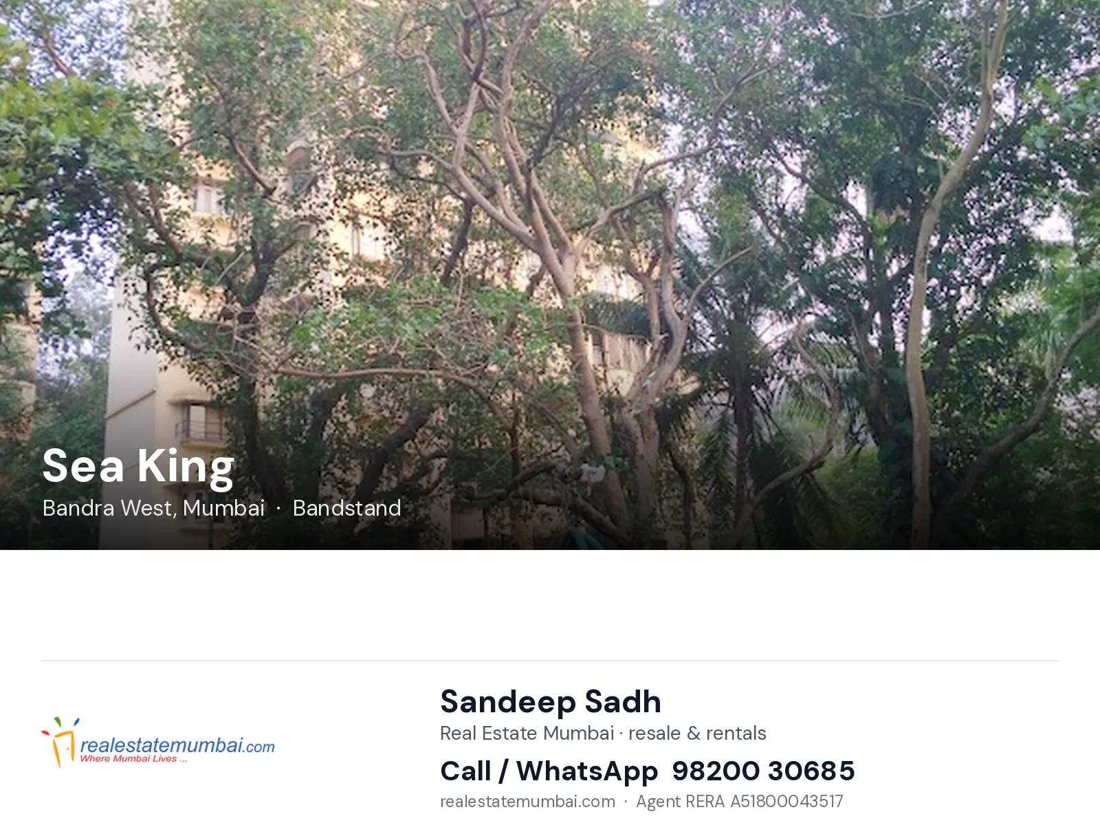 Sea King, Bandra West, Mumbai — flats | Real Estate Mumbai, Sandeep Sadh 98200 30685