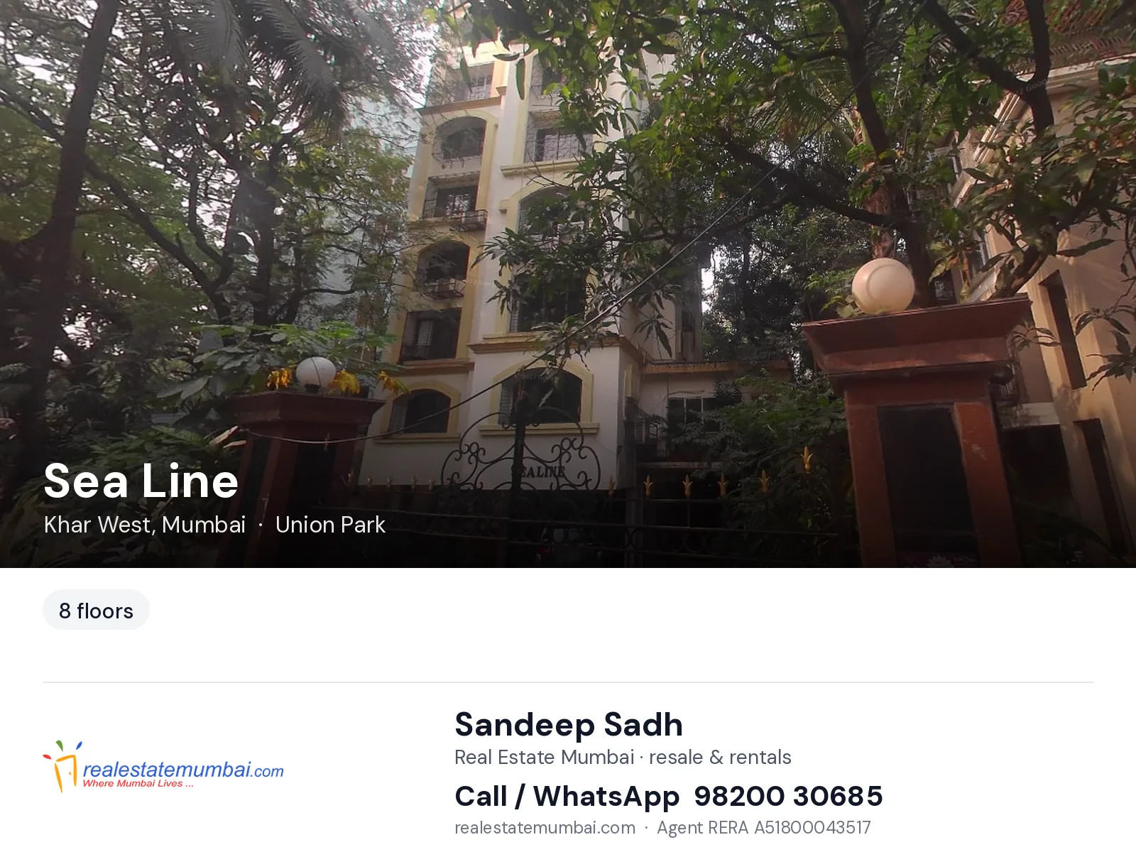 Sea Line, Khar West, Mumbai — flats | Real Estate Mumbai, Sandeep Sadh 98200 30685