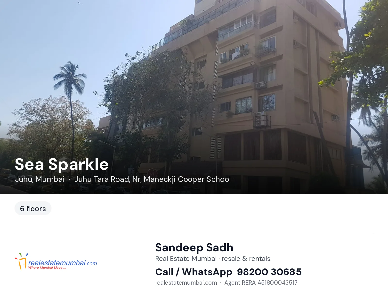 Sea Sparkle, Juhu, Mumbai — flats | Real Estate Mumbai, Sandeep Sadh 98200 30685
