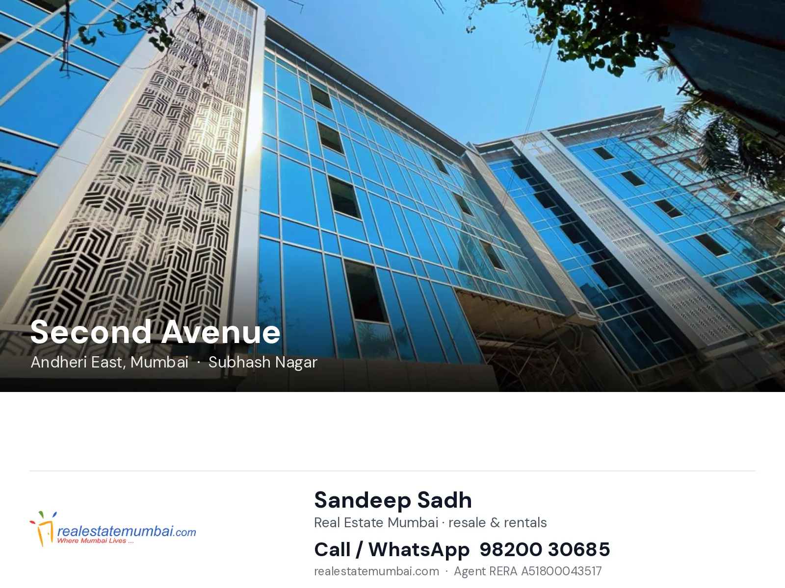 Second Avenue, Andheri East, Mumbai — flats | Real Estate Mumbai, Sandeep Sadh 98200 30685