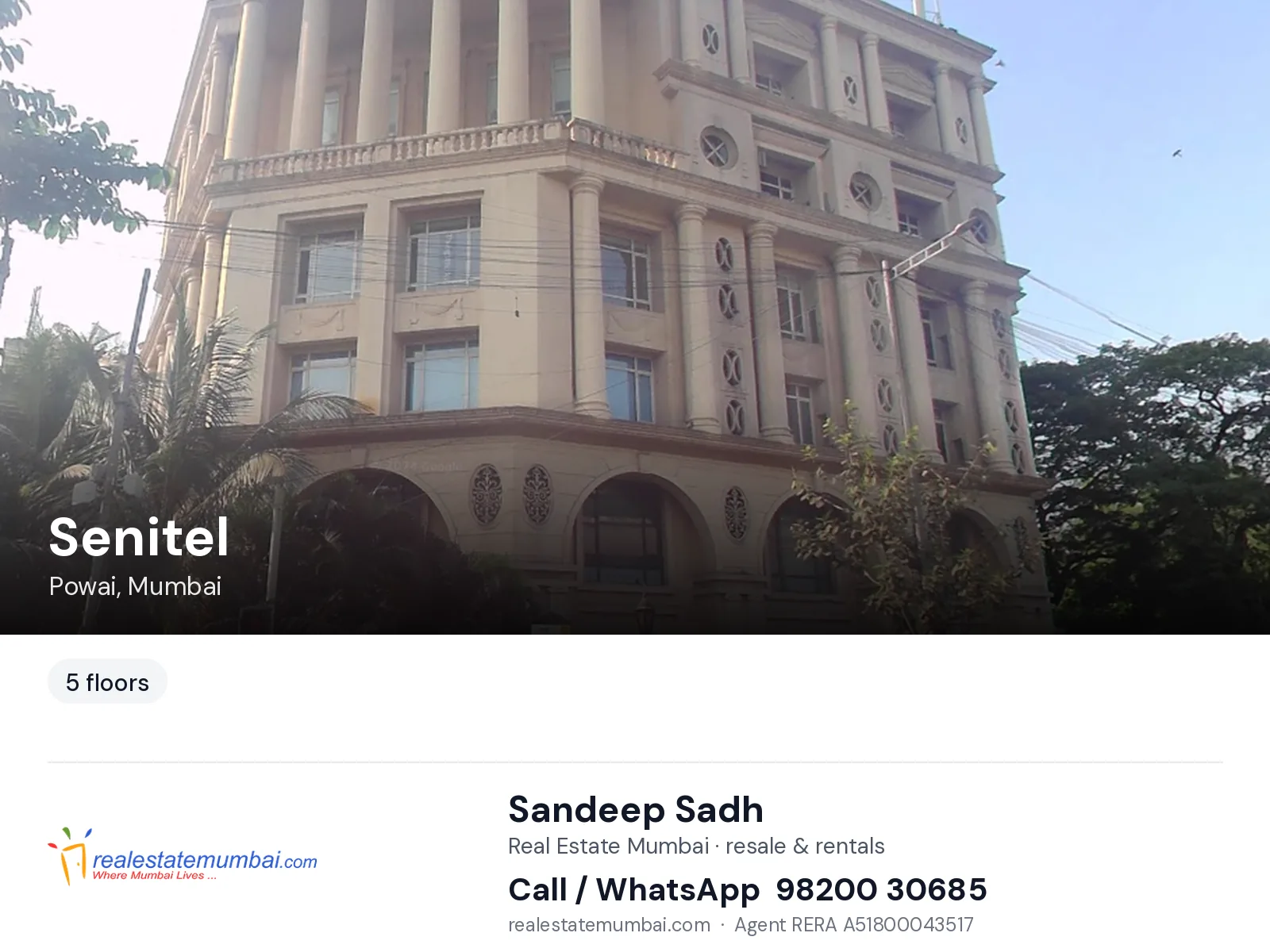 Senitel, Powai, Mumbai — flats | Real Estate Mumbai, Sandeep Sadh 98200 30685