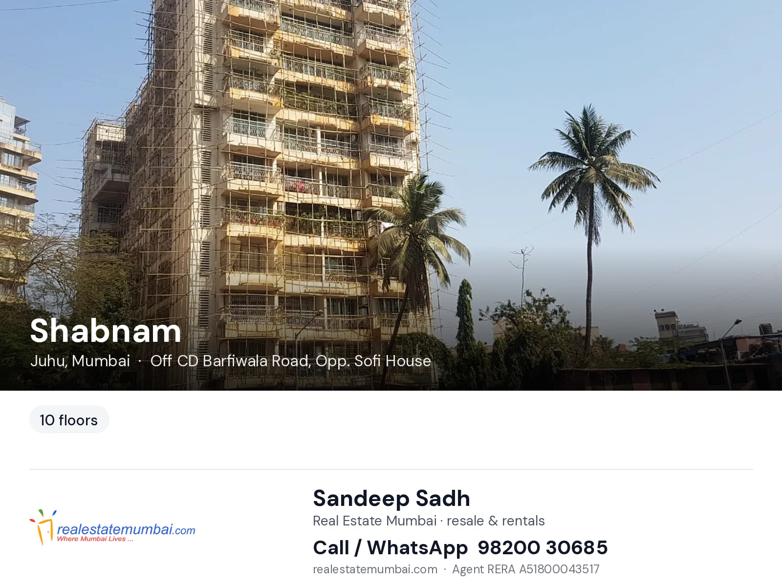 Shabnam, Juhu, Mumbai — flats | Real Estate Mumbai, Sandeep Sadh 98200 30685