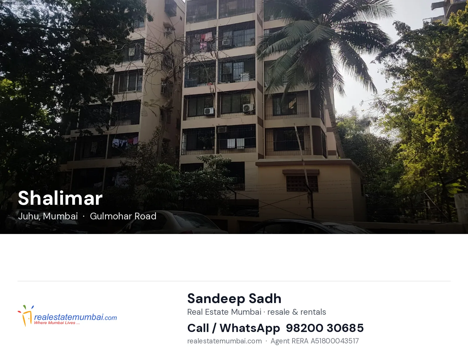 Shalimar, Juhu, Mumbai — flats | Real Estate Mumbai, Sandeep Sadh 98200 30685