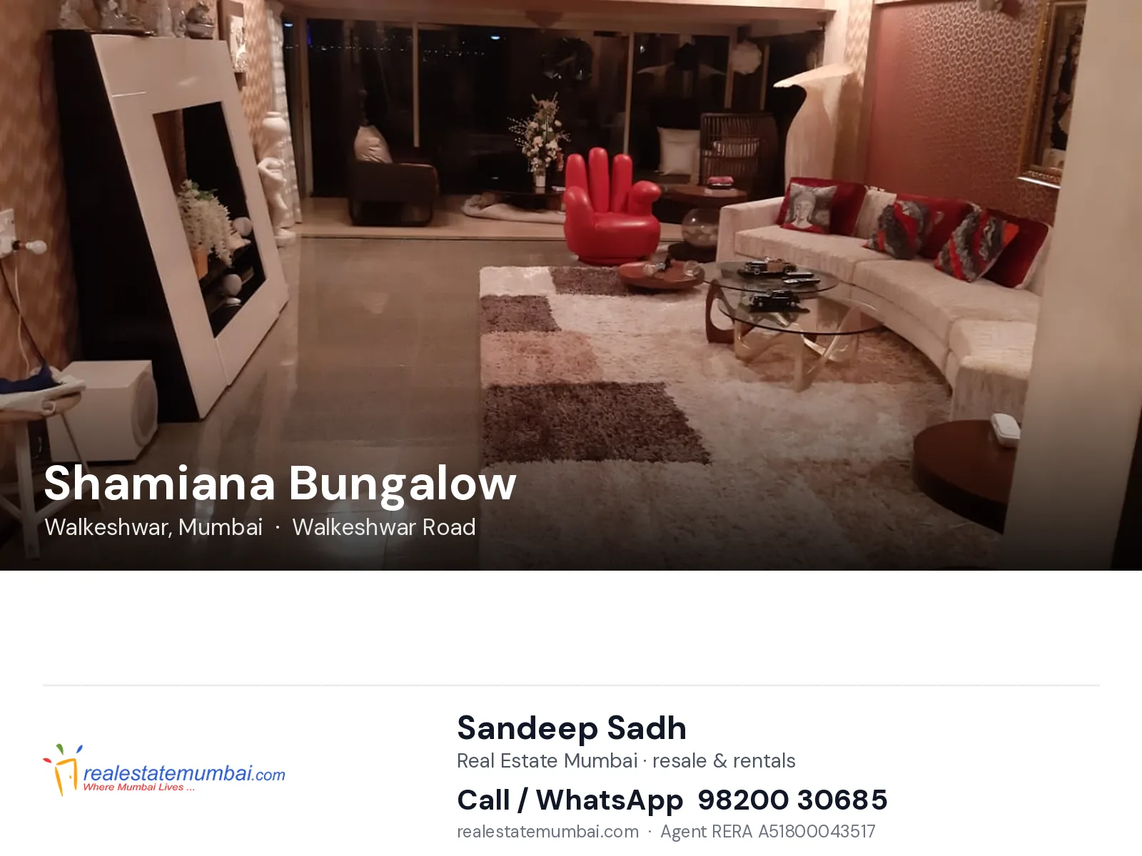 Shamiana Bungalow, Walkeshwar, Mumbai — flats | Real Estate Mumbai, Sandeep Sadh 98200 30685