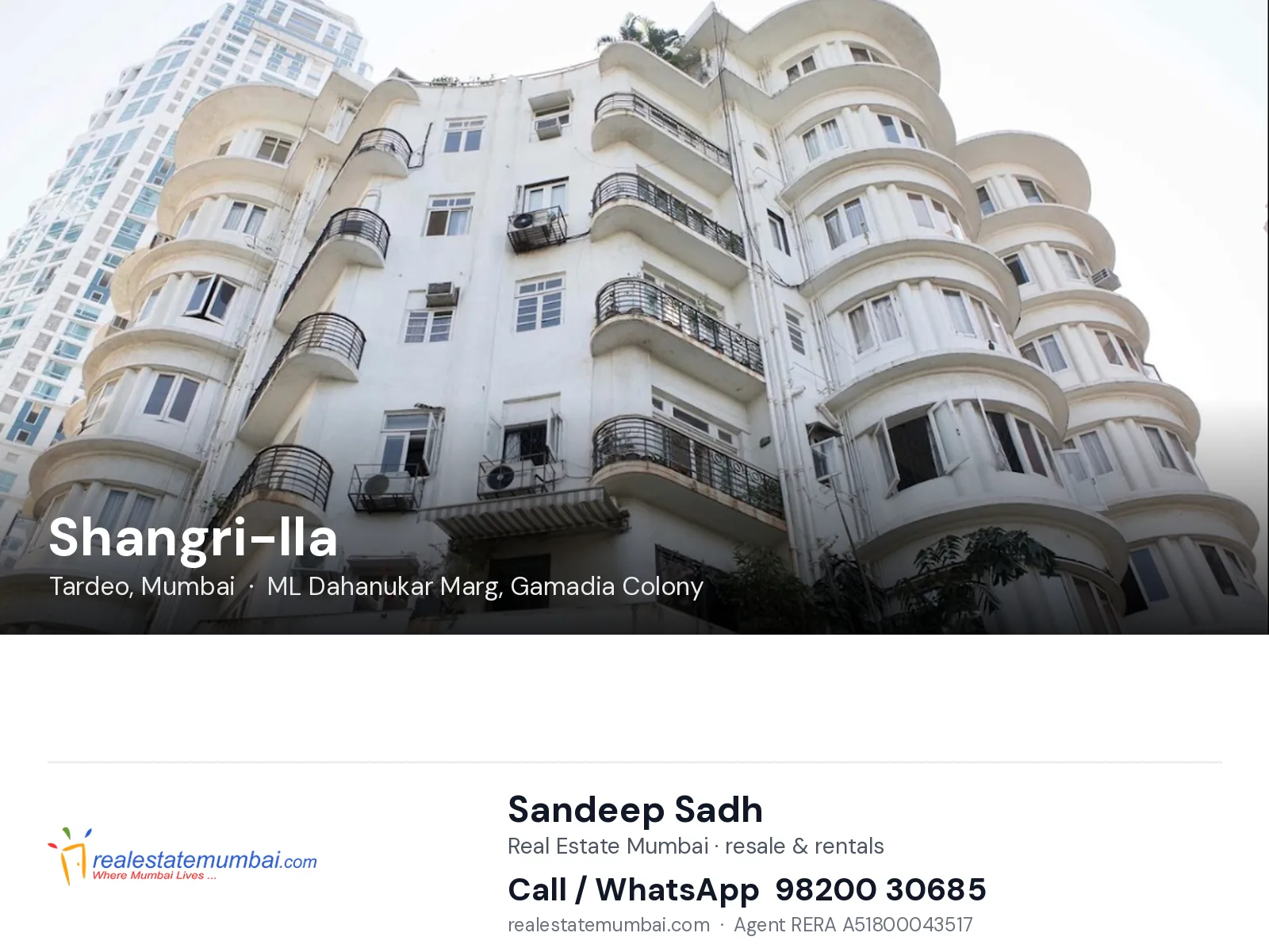 Shangri-lla, Tardeo, Mumbai — flats | Real Estate Mumbai, Sandeep Sadh 98200 30685