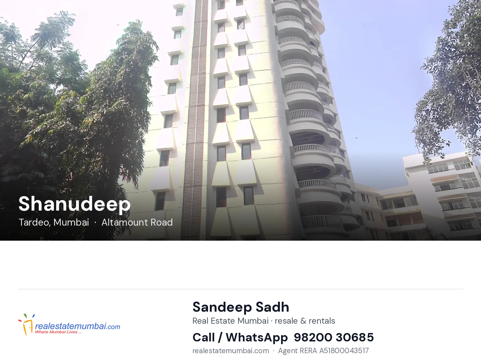 Shanudeep, Tardeo, Mumbai — flats | Real Estate Mumbai, Sandeep Sadh 98200 30685