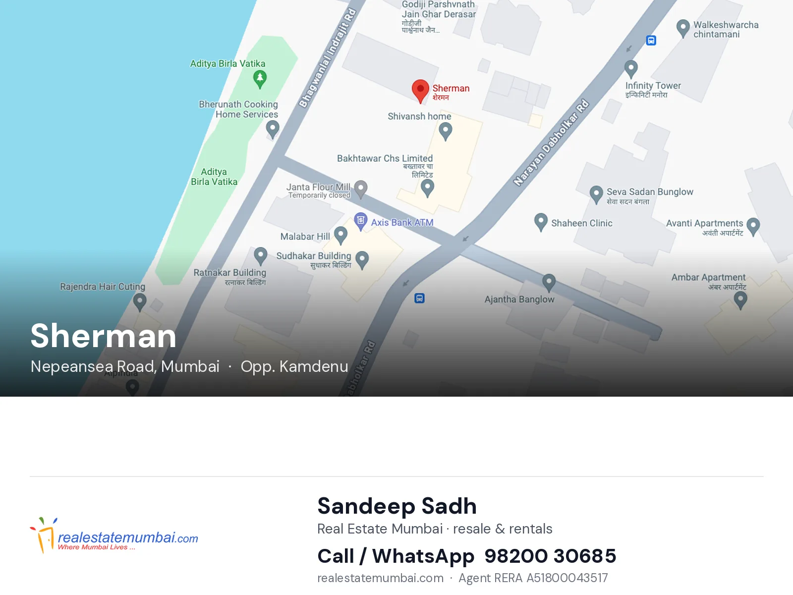 Sherman, Nepeansea Road, Mumbai — flats | Real Estate Mumbai, Sandeep Sadh 98200 30685