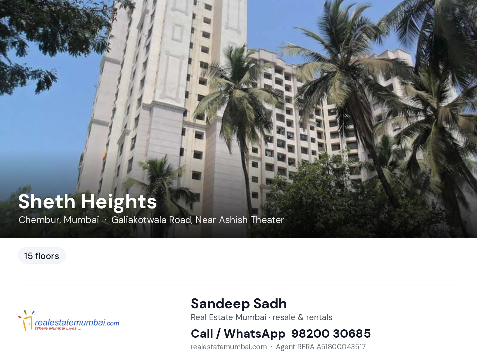 Sheth Heights, Chembur, Mumbai — flats | Real Estate Mumbai, Sandeep Sadh 98200 30685
