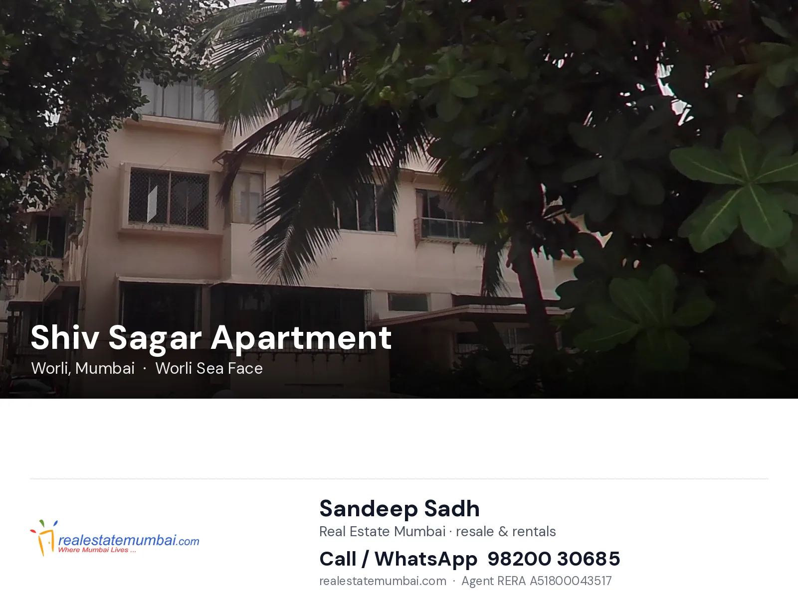 Shiv Sagar Apartment, Worli, Mumbai — flats | Real Estate Mumbai, Sandeep Sadh 98200 30685