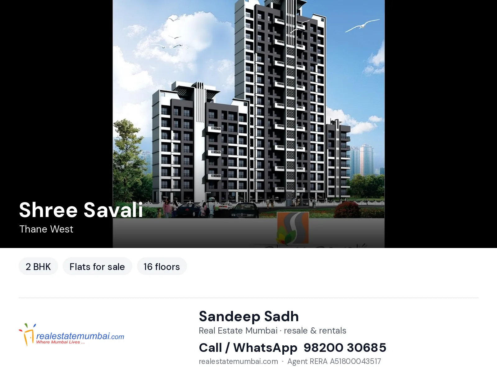 Shree Savali, Thane West — 2 BHK flats for sale | Real Estate Mumbai, Sandeep Sadh 98200 30685