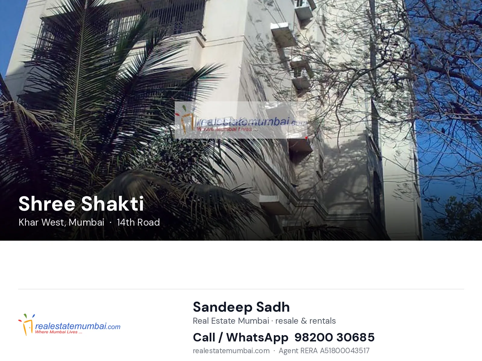 Shree Shakti, Khar West, Mumbai — flats | Real Estate Mumbai, Sandeep Sadh 98200 30685