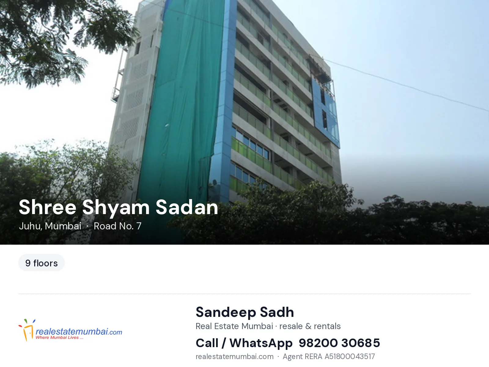 Shree Shyam Sadan, Juhu, Mumbai — flats | Real Estate Mumbai, Sandeep Sadh 98200 30685
