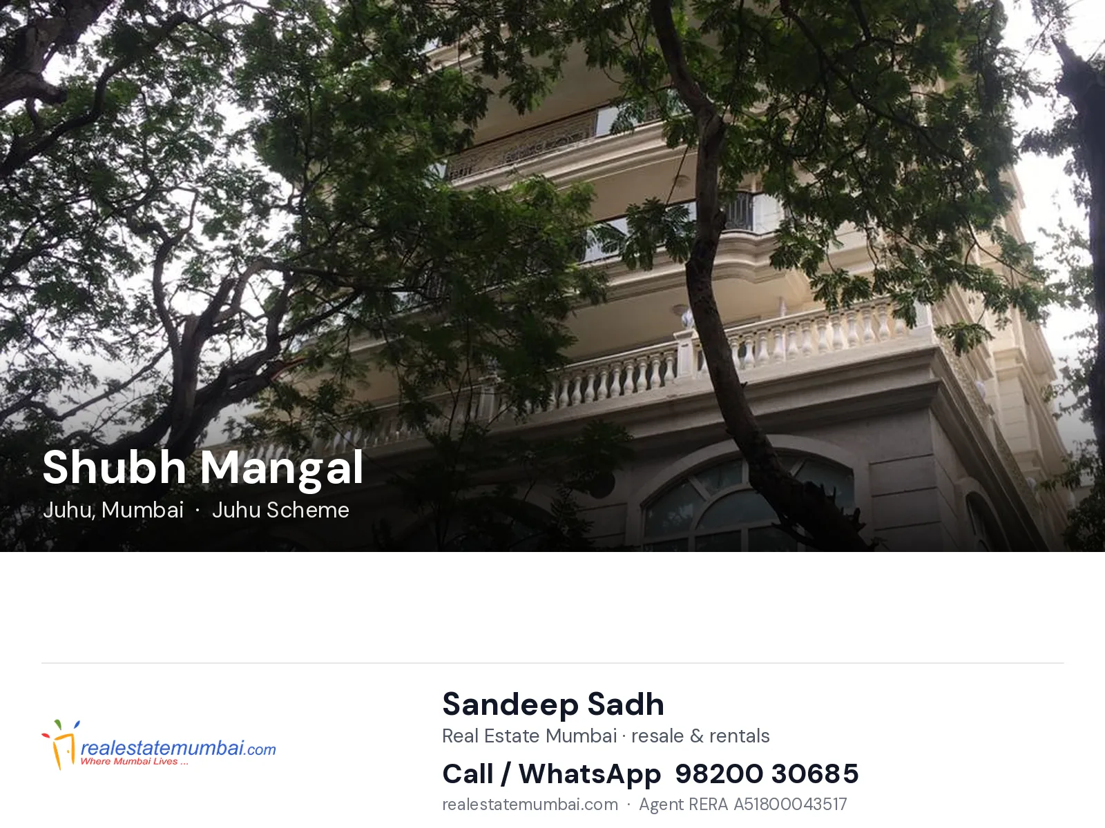 Shubh Mangal, Juhu, Mumbai — flats | Real Estate Mumbai, Sandeep Sadh 98200 30685