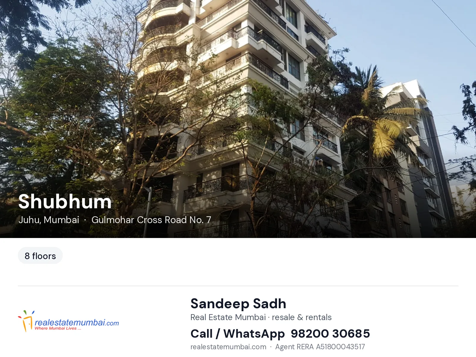 Shubhum, Juhu, Mumbai — flats | Real Estate Mumbai, Sandeep Sadh 98200 30685