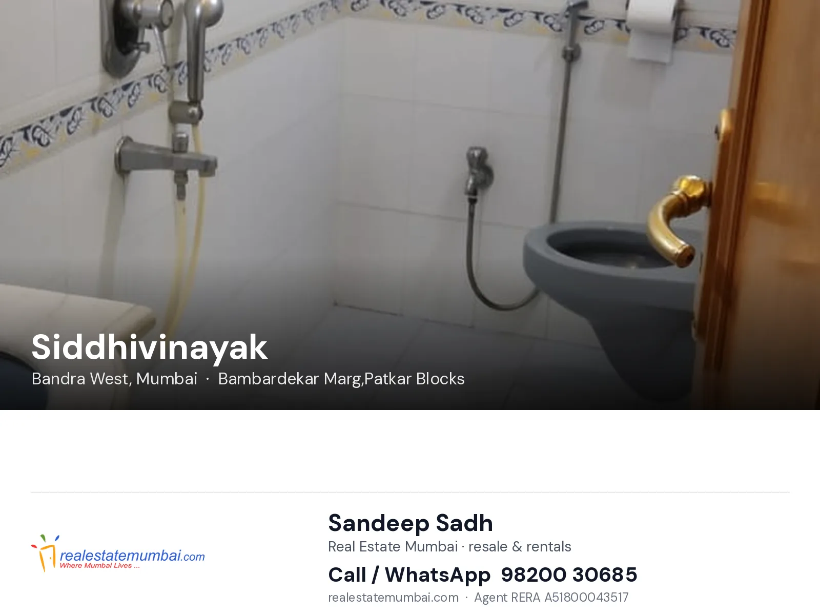 Siddhivinayak, Bandra West, Mumbai — flats | Real Estate Mumbai, Sandeep Sadh 98200 30685