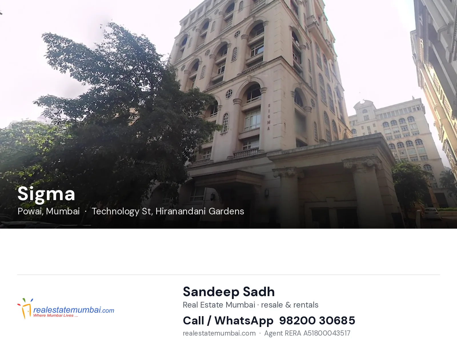 Sigma, Powai, Mumbai — flats | Real Estate Mumbai, Sandeep Sadh 98200 30685