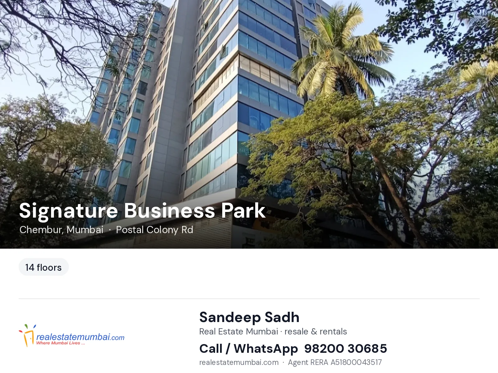 Signature Business Park, Chembur, Mumbai — flats | Real Estate Mumbai, Sandeep Sadh 98200 30685