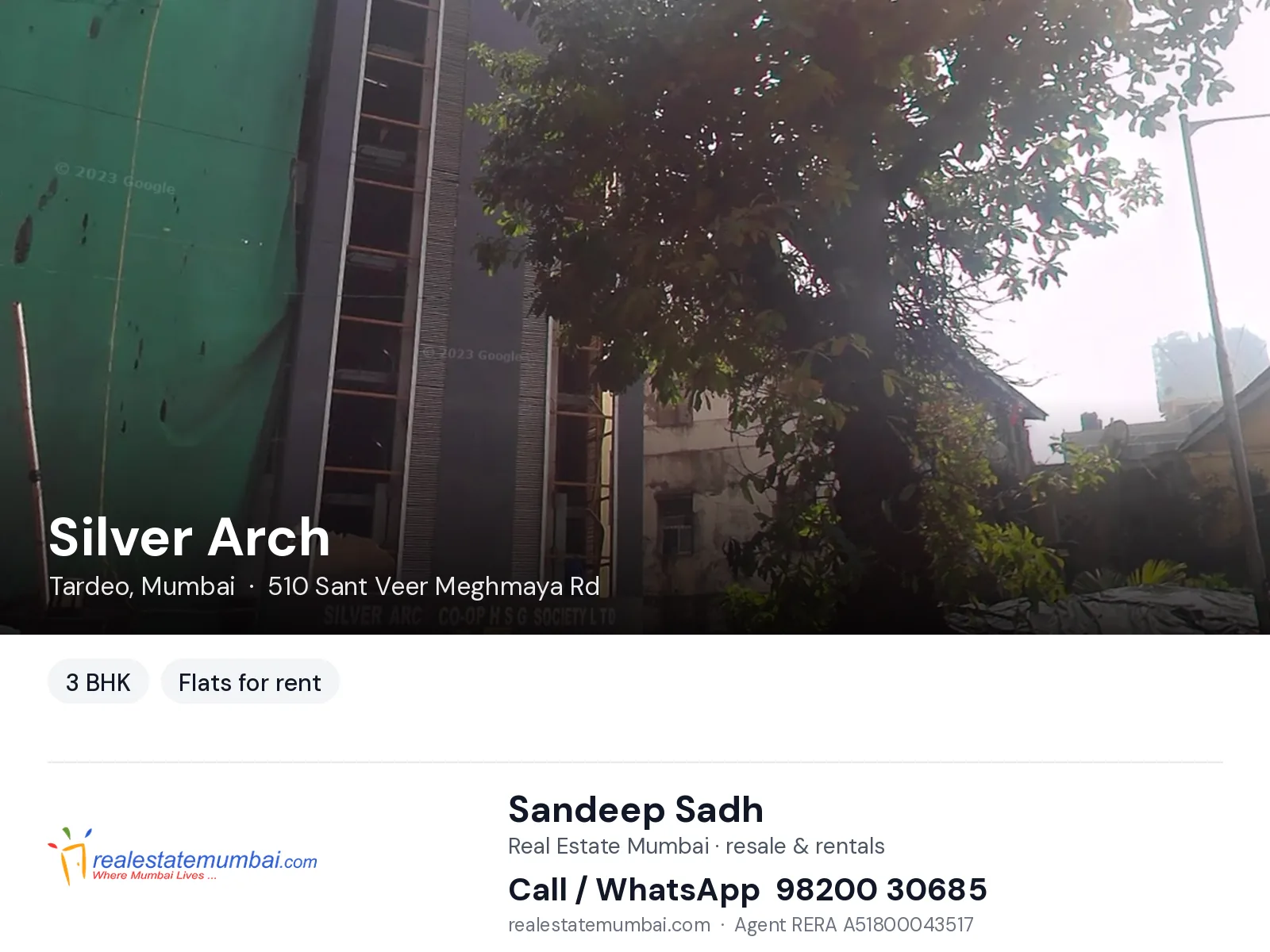 Silver Arch, Tardeo, Mumbai — 3 BHK flats for rent | Real Estate Mumbai, Sandeep Sadh 98200 30685