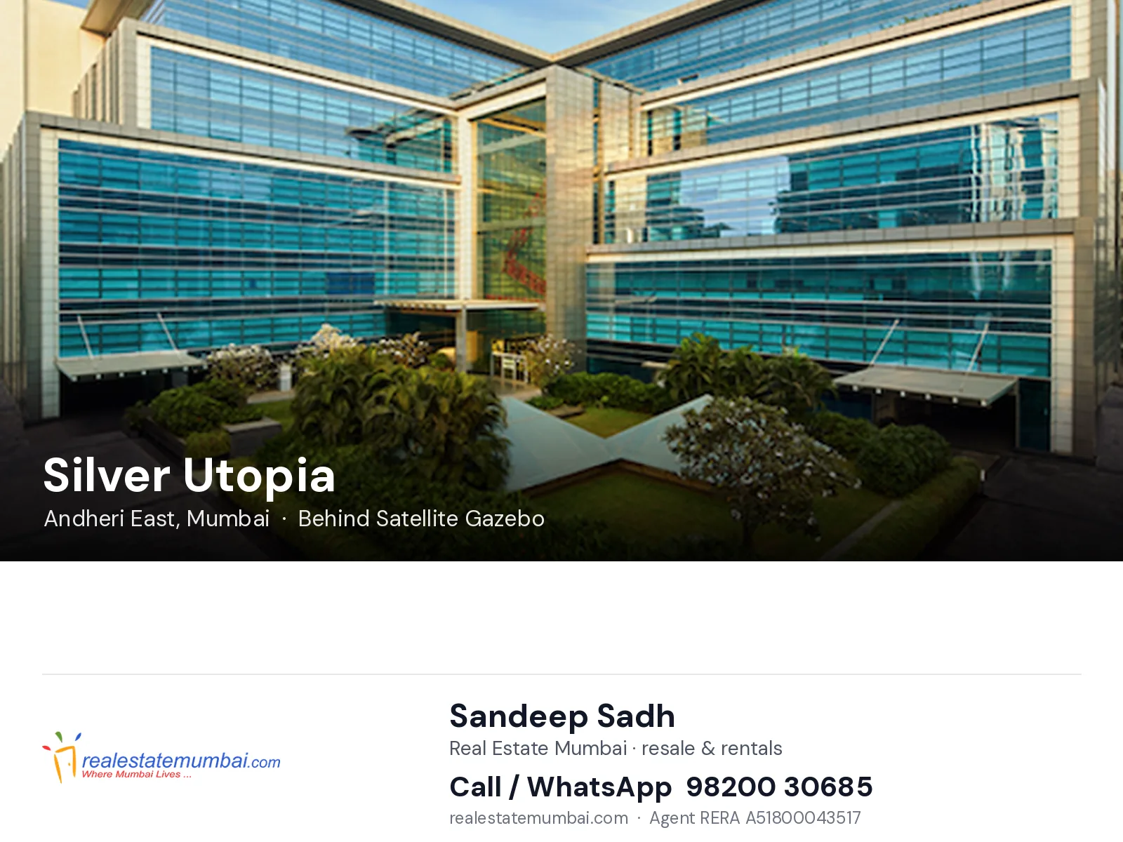 Silver Utopia, Andheri East, Mumbai — flats | Real Estate Mumbai, Sandeep Sadh 98200 30685