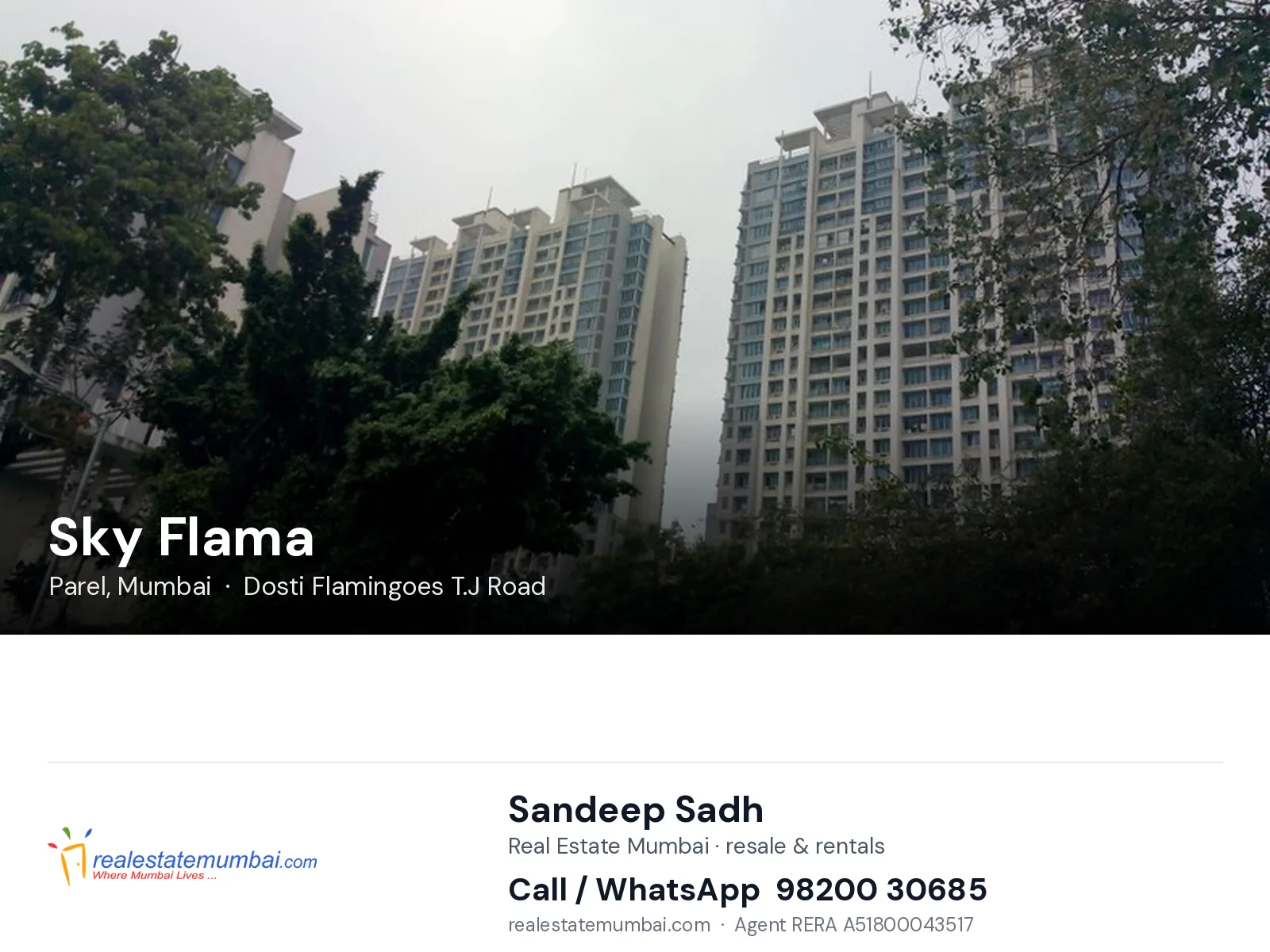 Sky Flama, Parel, Mumbai — flats | Real Estate Mumbai, Sandeep Sadh 98200 30685