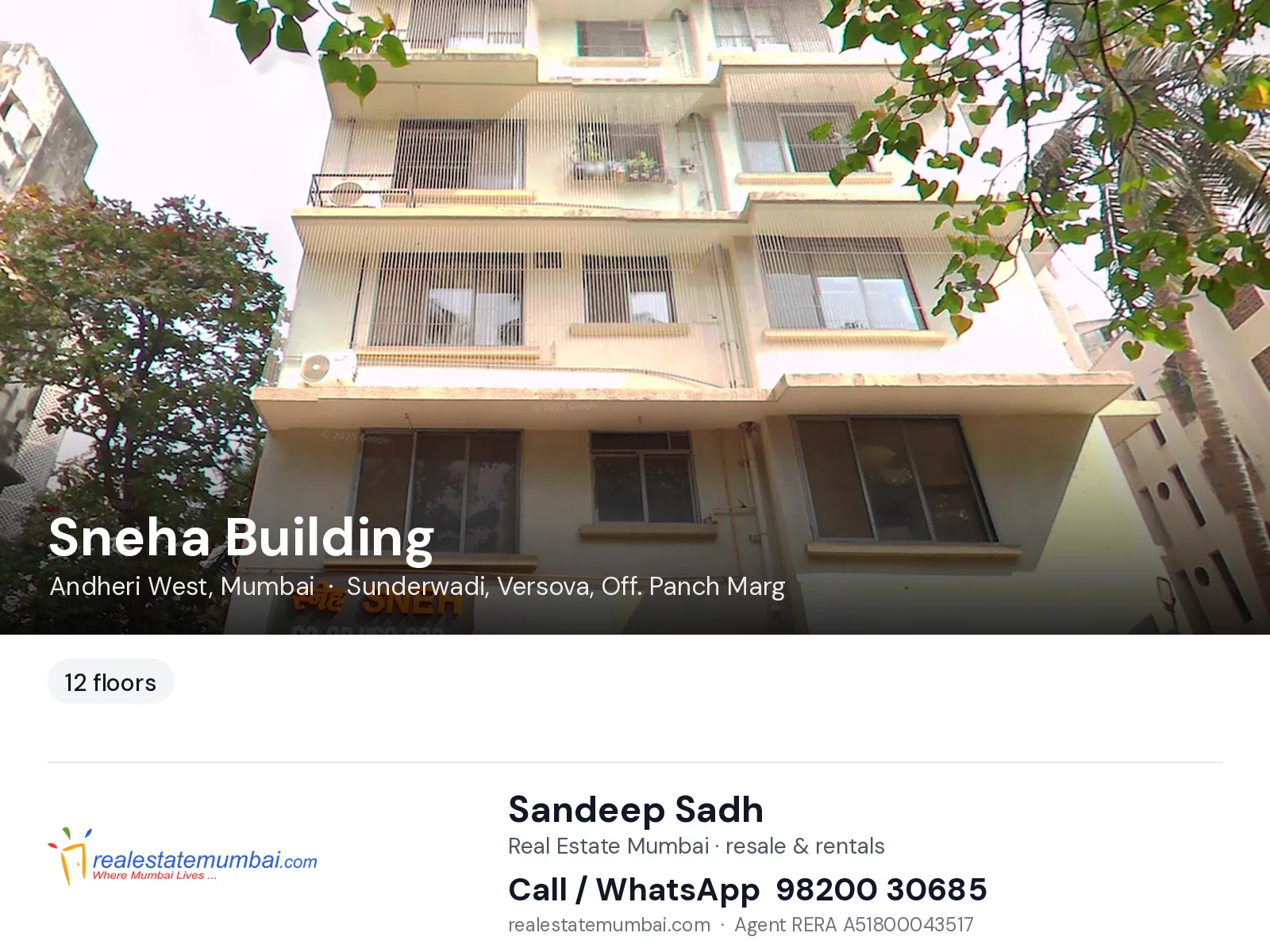Sneha Building, Andheri West, Mumbai — flats | Real Estate Mumbai, Sandeep Sadh 98200 30685