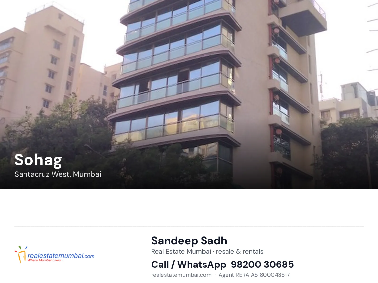 Sohag, Santacruz West, Mumbai — flats | Real Estate Mumbai, Sandeep Sadh 98200 30685