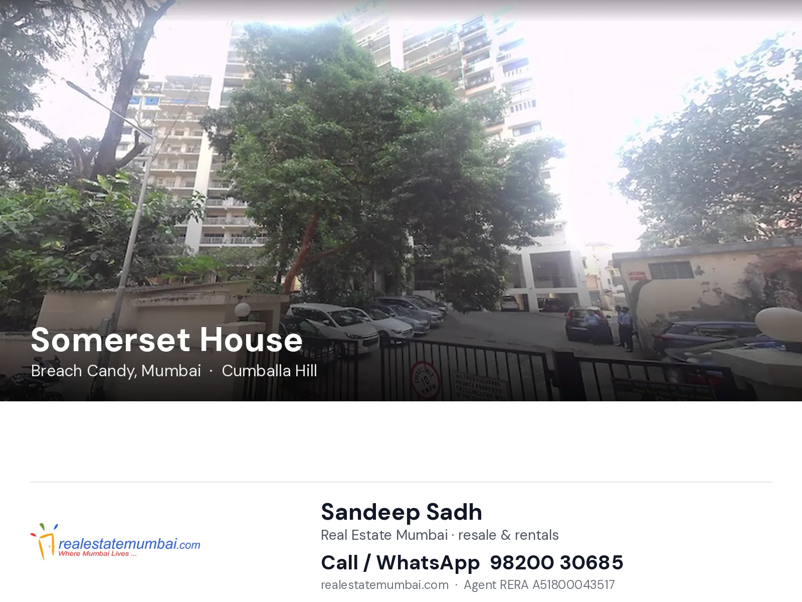 Somerset House, Breach Candy, Mumbai — flats | Real Estate Mumbai, Sandeep Sadh 98200 30685