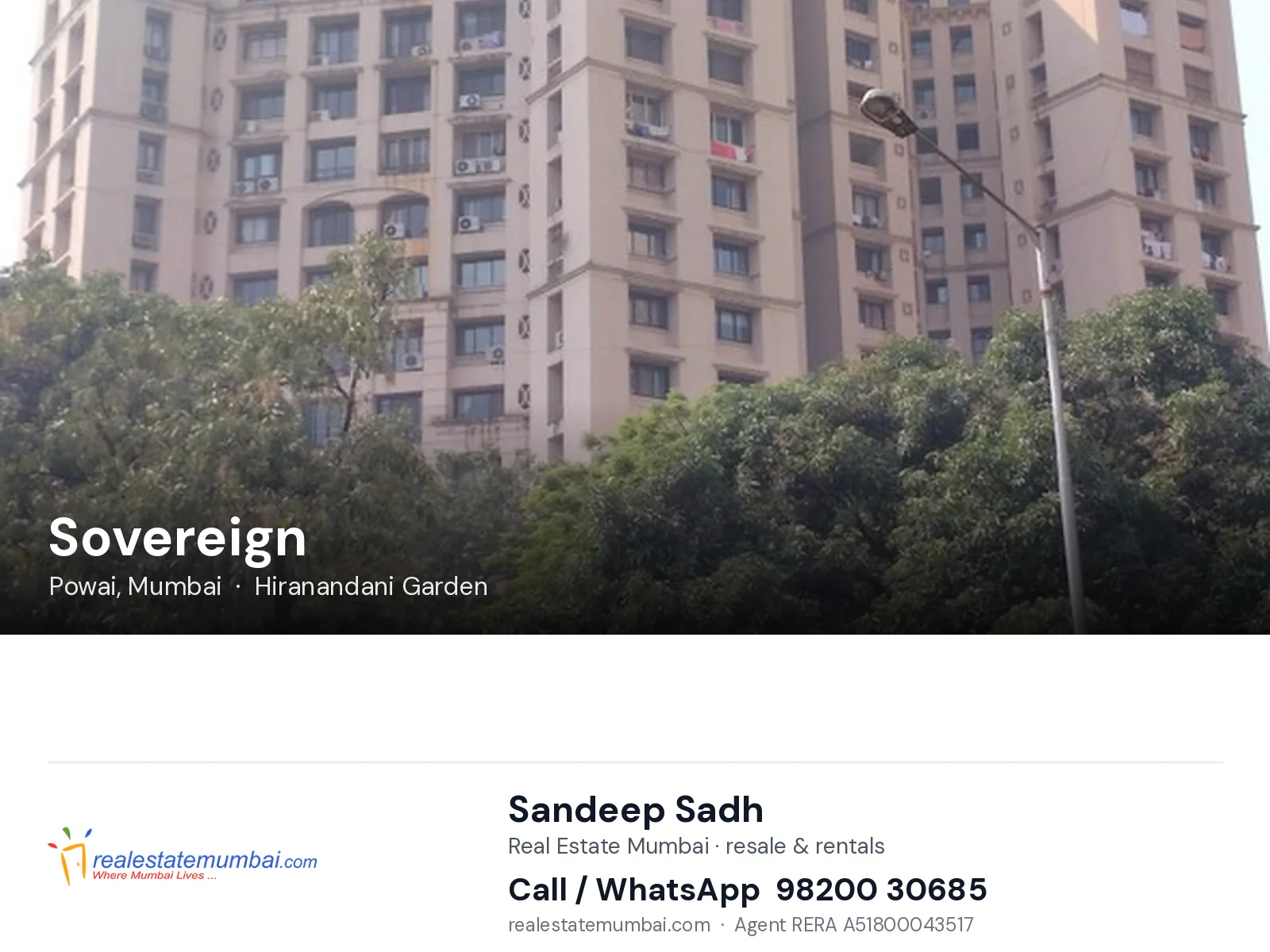 Sovereign, Powai, Mumbai — flats | Real Estate Mumbai, Sandeep Sadh 98200 30685