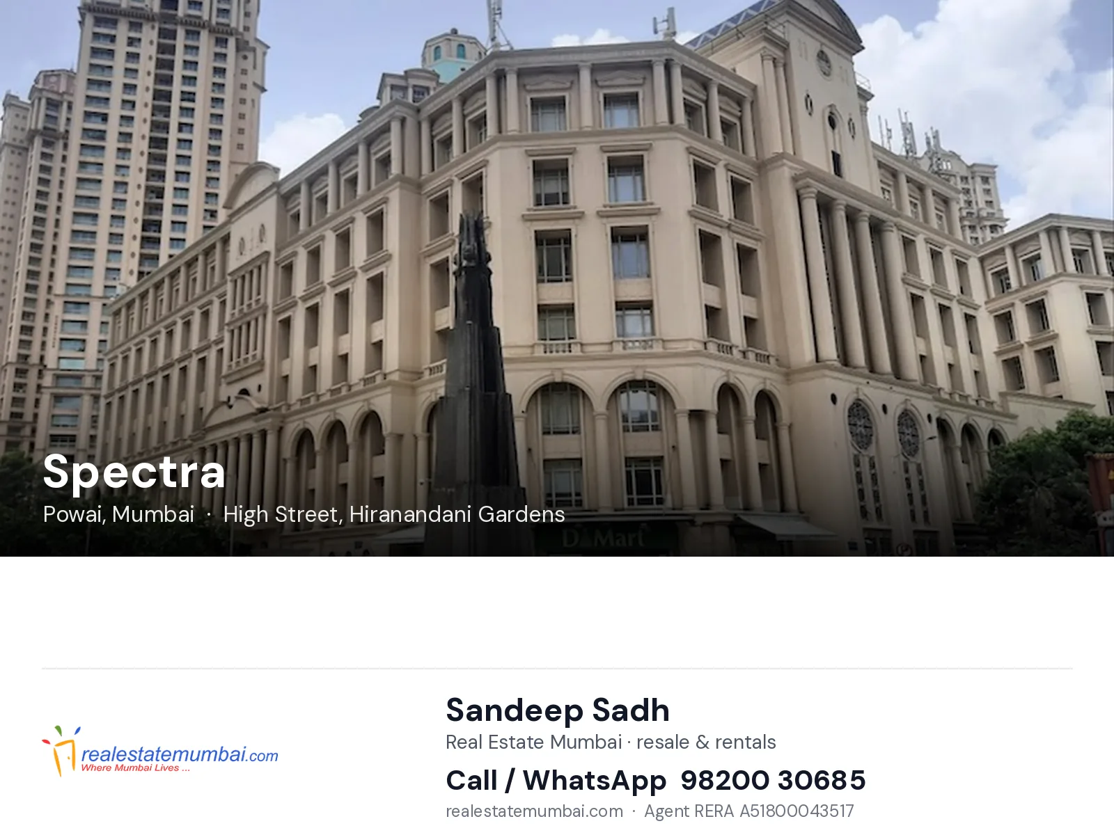 Spectra, Powai, Mumbai — flats | Real Estate Mumbai, Sandeep Sadh 98200 30685