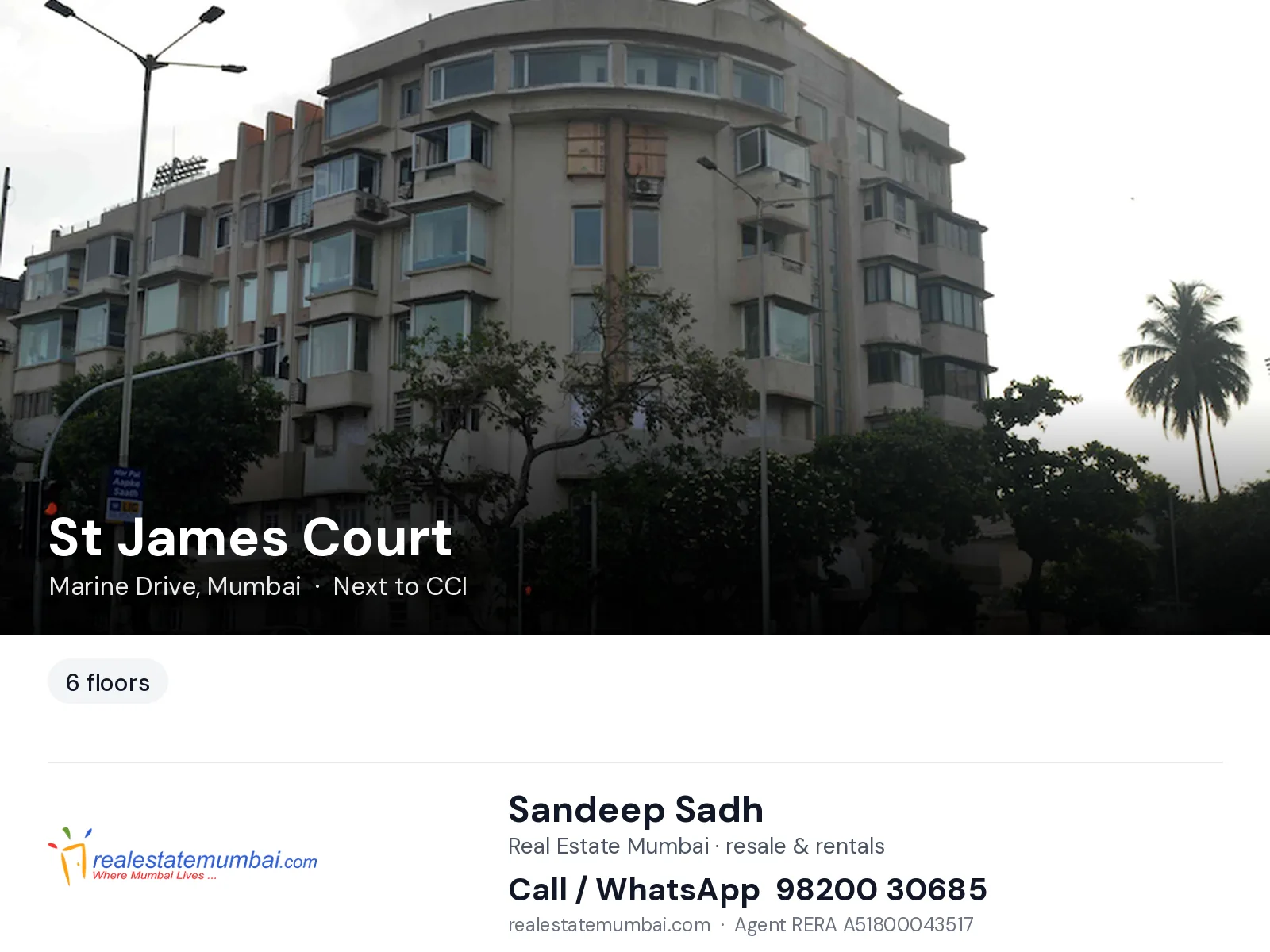St James Court, Marine Drive, Mumbai — flats | Real Estate Mumbai, Sandeep Sadh 98200 30685
