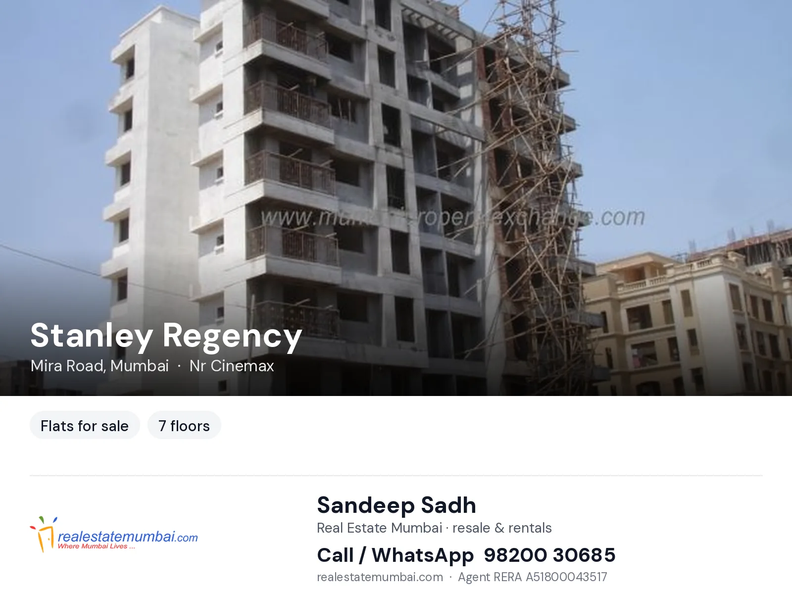 Stanley Regency, Mira Road, Mumbai — flats for sale | Real Estate Mumbai, Sandeep Sadh 98200 30685