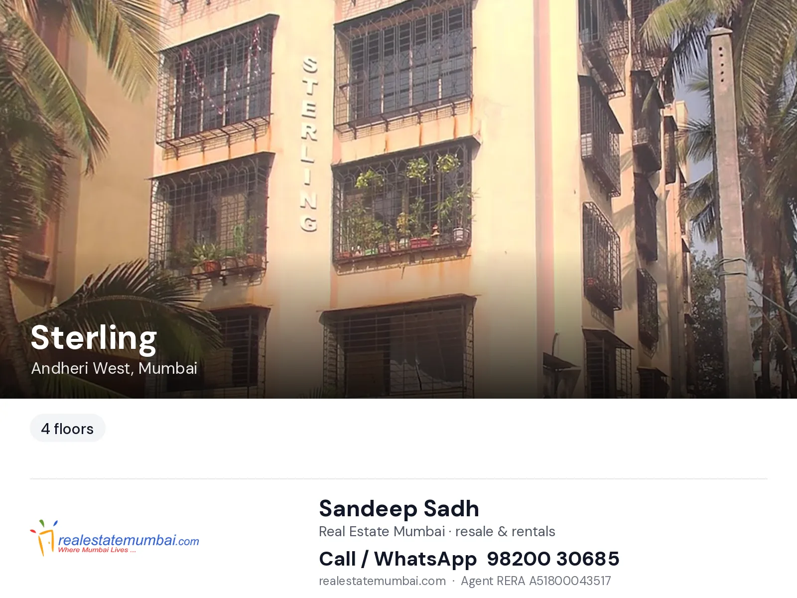 Sterling, Andheri West, Mumbai — flats | Real Estate Mumbai, Sandeep Sadh 98200 30685
