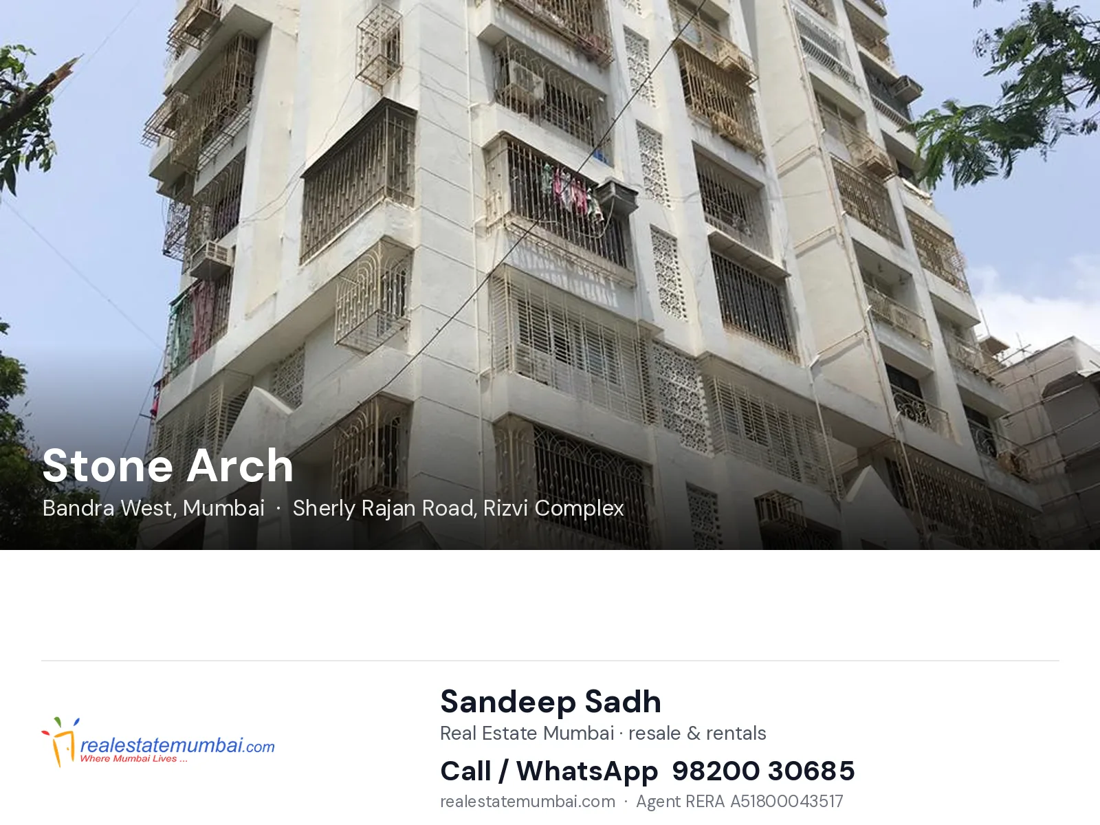 Stone Arch, Bandra West, Mumbai — flats | Real Estate Mumbai, Sandeep Sadh 98200 30685